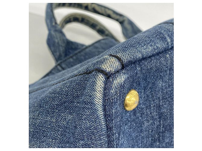 Prada Canapa Denim Tote Bag Blau - Ansicht 6