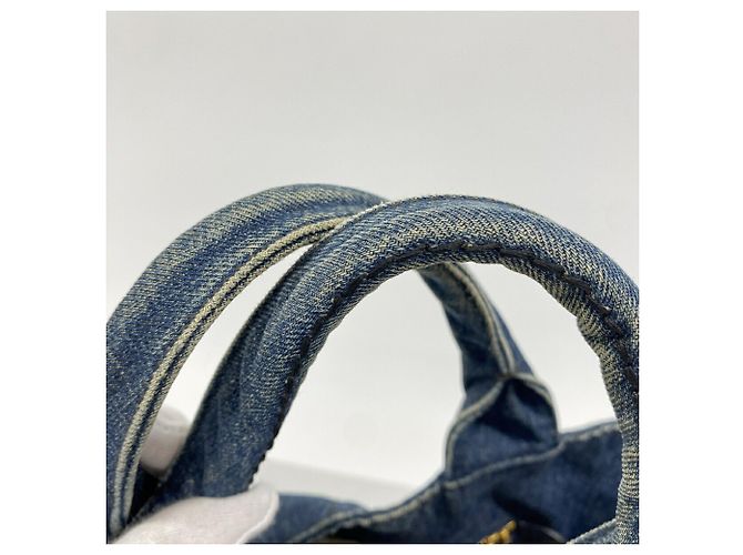 Prada Canapa Denim Tote Bag Blau - Ansicht 7