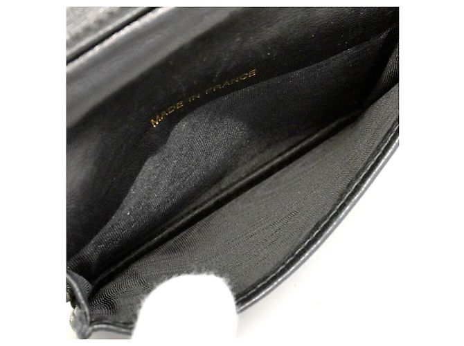 Porte-cartes Chanel en cuir de veau grainé noir - vue 7