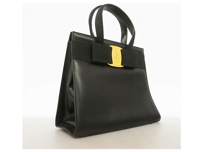 Borsa in pelle Gancini Salvatore Ferragamo Nero - Ansicht 2