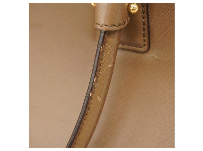 Borsa in pelle Gancini Salvatore Ferragamo Marrone Beige - vista 12