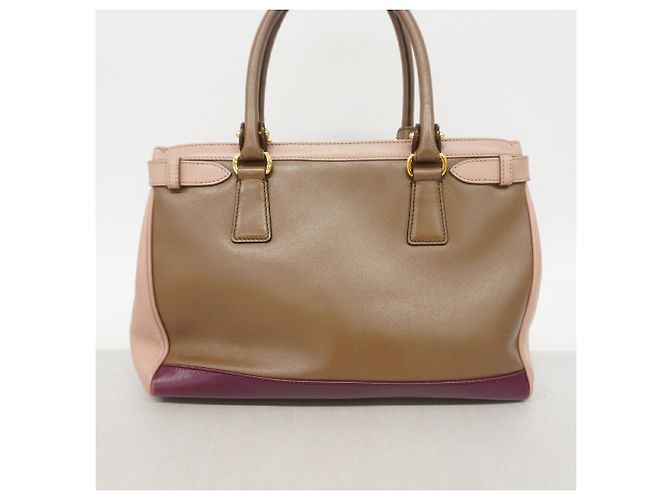 Borsa in pelle Gancini Salvatore Ferragamo Marrone Beige - vista 13