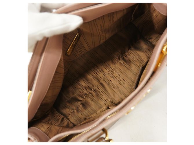 Borsa in pelle Gancini Salvatore Ferragamo Marrone Beige - vista 4