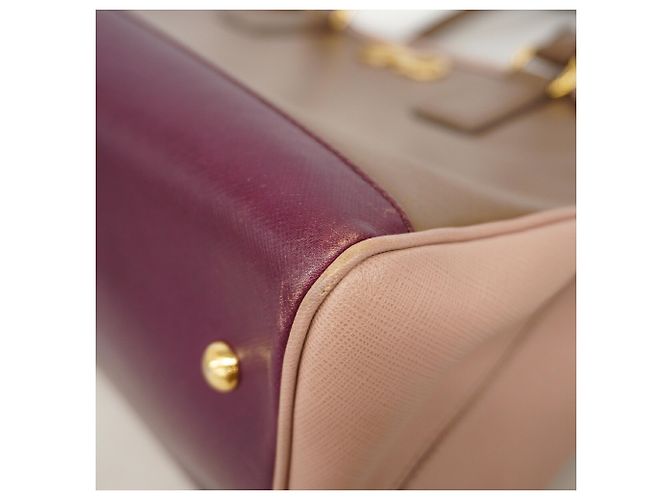 Borsa in pelle Gancini Salvatore Ferragamo Marrone Beige - vista 7