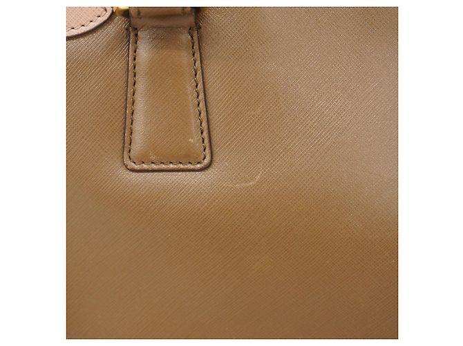Borsa in pelle Gancini Salvatore Ferragamo Marrone Beige - vista 9