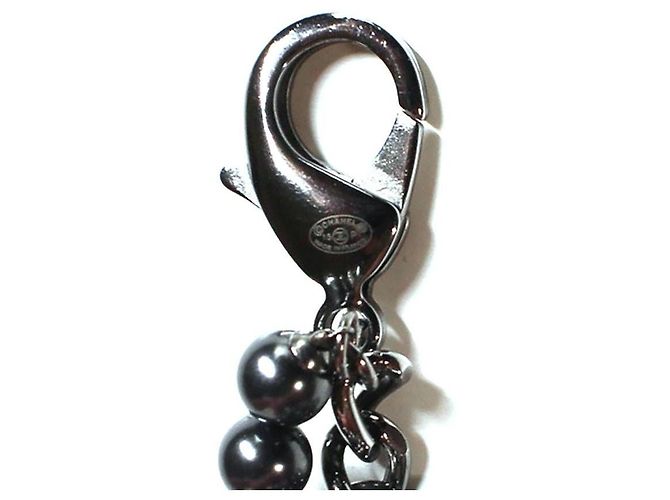 Cinturón de cadena y perlas Chanel Gris Hardware de plata - vista 6