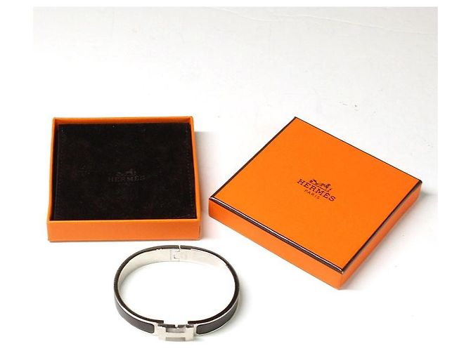 Hermès Brazalete Clic H GM Esmalte Negro Mate Hardware de plata - vista 5