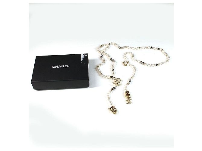 Chanel Fancy Belt Perlen-Schmuckgürtel 23C Weiß Golden - Ansicht 7