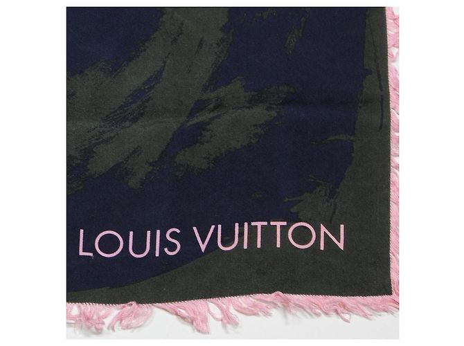 Louis Vuitton Uniformes Arty Flower Seidenschal Blau Grün - Ansicht 3