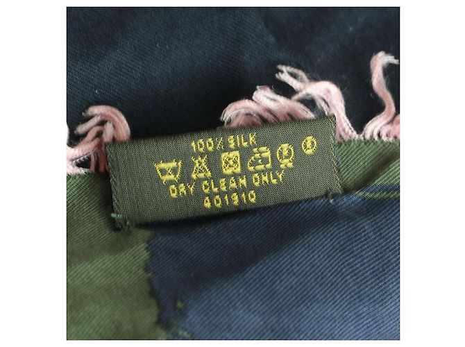 Louis Vuitton Uniformes Arty Flower Seidenschal Blau Grün - Ansicht 4