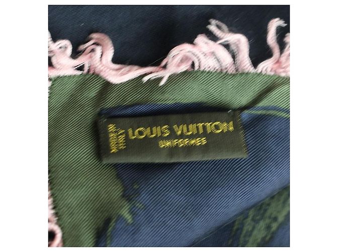 Louis Vuitton Uniformes Arty Flower Seidenschal Blau Grün - Ansicht 5