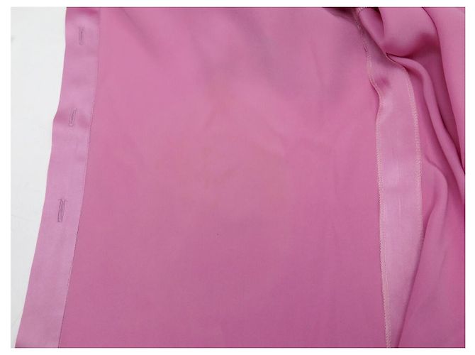 CAMISA CHANEL 31 RUE CAMBON BLOUSE 38 M SEDA ROSA CORBATA LAVALIERE TOP - vista 14