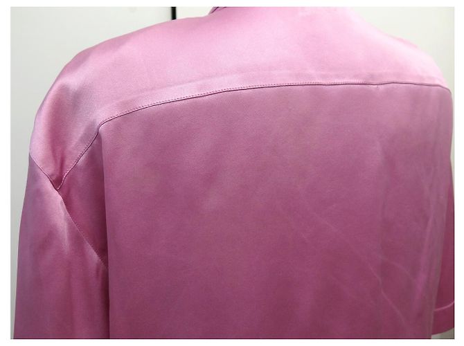 CAMISA CHANEL 31 RUE CAMBON BLOUSE 38 M SEDA ROSA CORBATA LAVALIERE TOP - vista 4