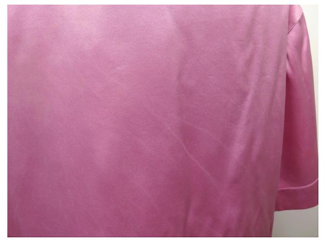 CAMISA CHANEL 31 RUE CAMBON BLOUSE 38 M SEDA ROSA CORBATA LAVALIERE TOP - vista 5