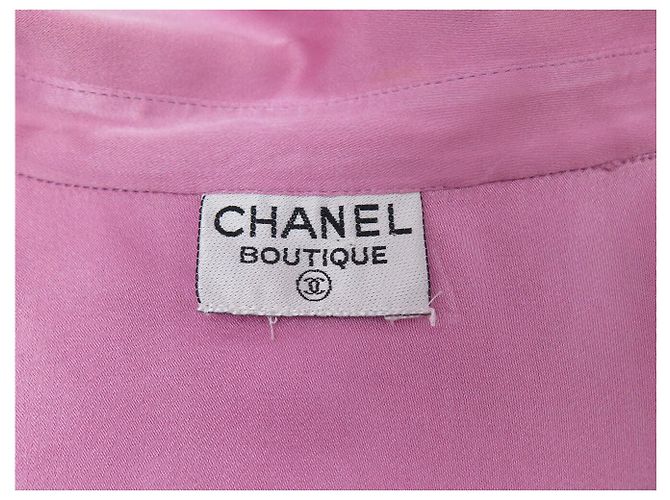 CAMISA CHANEL 31 RUE CAMBON BLOUSE 38 M SEDA ROSA CORBATA LAVALIERE TOP - vista 7
