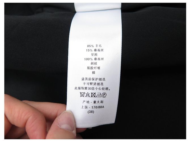 ABRIGO CHRISTIAN DIOR COUTURE ESTILO OFICIAL 38 M CUELLO MANDARÍN BORDADO Negro - vista 10