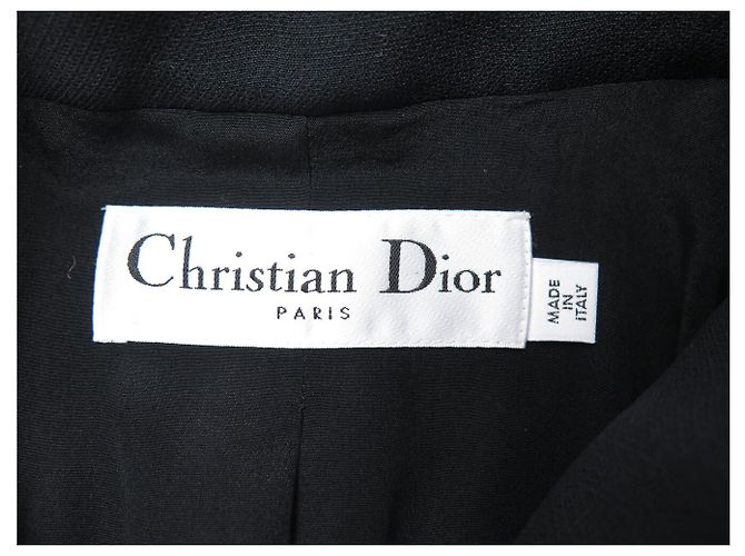 ABRIGO CHRISTIAN DIOR COUTURE ESTILO OFICIAL 38 M CUELLO MANDARÍN BORDADO Negro - vista 12
