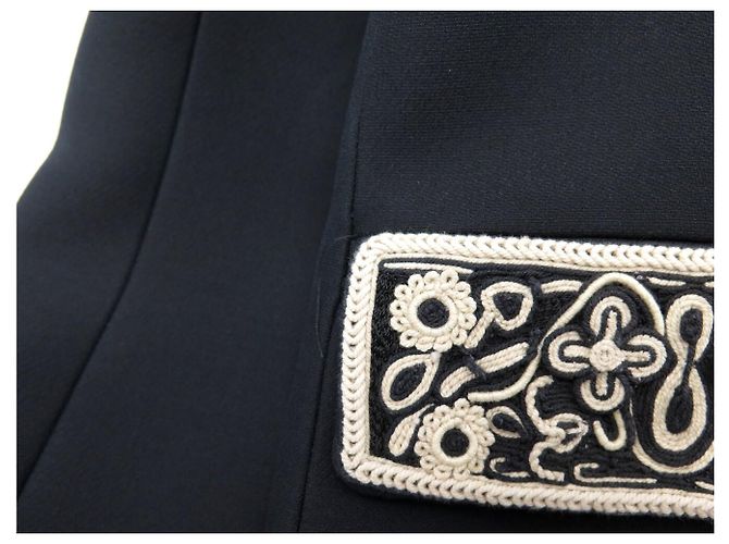 ABRIGO CHRISTIAN DIOR COUTURE ESTILO OFICIAL 38 M CUELLO MANDARÍN BORDADO Negro - vista 13