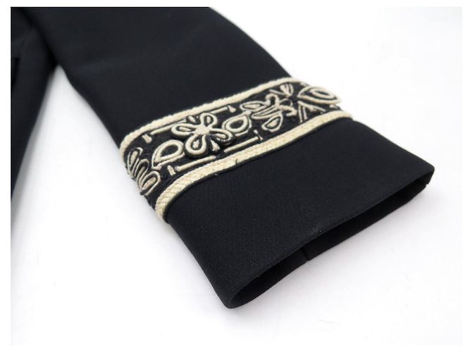 ABRIGO CHRISTIAN DIOR COUTURE ESTILO OFICIAL 38 M CUELLO MANDARÍN BORDADO Negro - vista 14