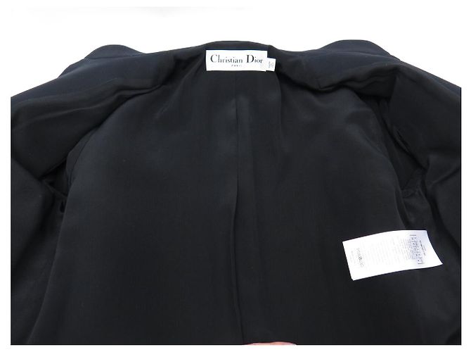 ABRIGO CHRISTIAN DIOR COUTURE ESTILO OFICIAL 38 M CUELLO MANDARÍN BORDADO Negro - vista 6