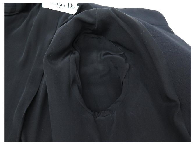 ABRIGO CHRISTIAN DIOR COUTURE ESTILO OFICIAL 38 M CUELLO MANDARÍN BORDADO Negro - vista 7