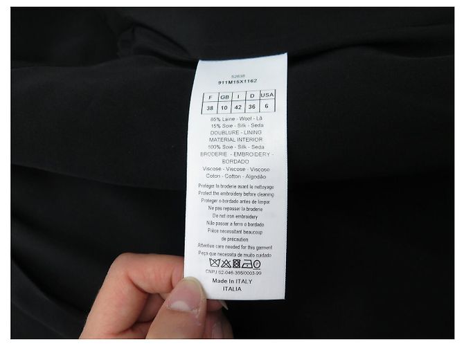 ABRIGO CHRISTIAN DIOR COUTURE ESTILO OFICIAL 38 M CUELLO MANDARÍN BORDADO Negro - vista 8