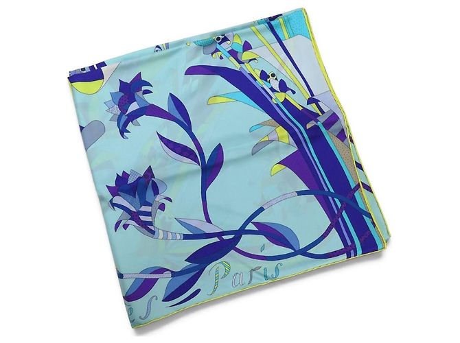 Hermès NEU HERMES PARADIS DE SOIE TUCH 140 CM RIESIGES SEIDENQUADRAT SILK SCARF Blau - Ansicht 10