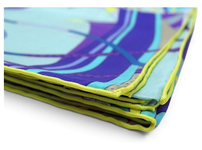 Hermès NEU HERMES PARADIS DE SOIE TUCH 140 CM RIESIGES SEIDENQUADRAT SILK SCARF Blau - Ansicht 11