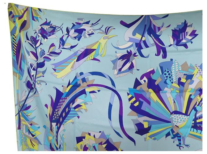 Hermès NEU HERMES PARADIS DE SOIE TUCH 140 CM RIESIGES SEIDENQUADRAT SILK SCARF Blau - Ansicht 2
