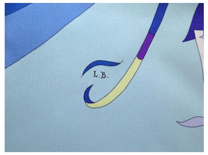 Hermès NEU HERMES PARADIS DE SOIE TUCH 140 CM RIESIGES SEIDENQUADRAT SILK SCARF Blau - Ansicht 8