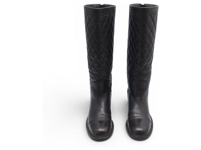 BOTAS CHANEL LOGO CC G29323 CUERO ACOLCHADO MARRÓN Castaño - vista 10