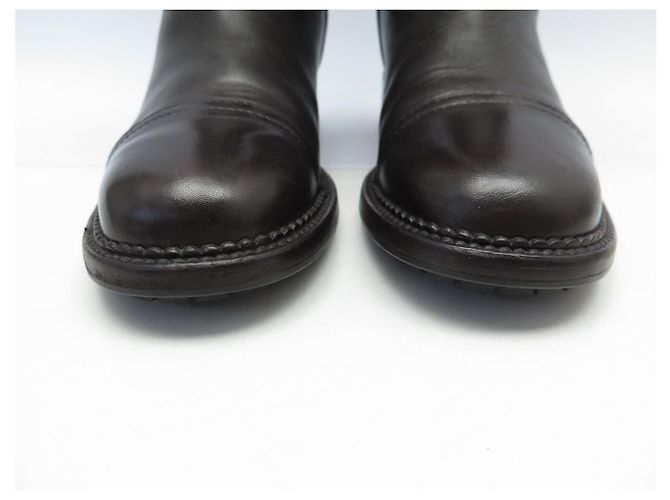BOTAS CHANEL LOGO CC G29323 CUERO ACOLCHADO MARRÓN Castaño - vista 4