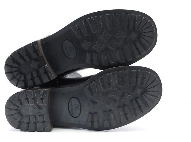 BOTAS CHANEL LOGO CC G29323 CUERO ACOLCHADO MARRÓN Castaño - vista 8