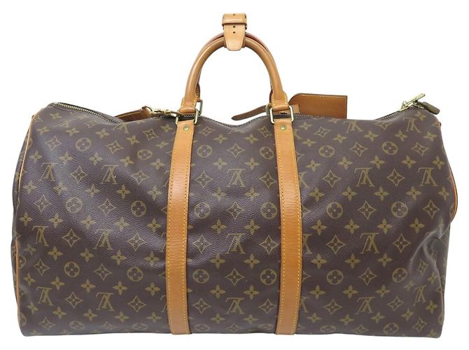 BORSA DA VIAGGIO A MANO VINTAGE LOUIS VUITTON KEEPALL 55 MONOGRAM BANDOULIERE Marrone - vista 2