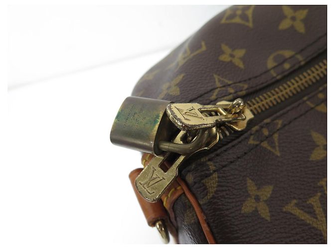 BORSA DA VIAGGIO A MANO VINTAGE LOUIS VUITTON KEEPALL 55 MONOGRAM BANDOULIERE Marrone - vista 8
