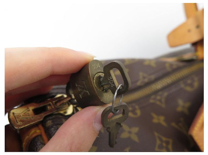 BORSA DA VIAGGIO A MANO VINTAGE LOUIS VUITTON KEEPALL 55 MONOGRAM BANDOULIERE Marrone - vista 9