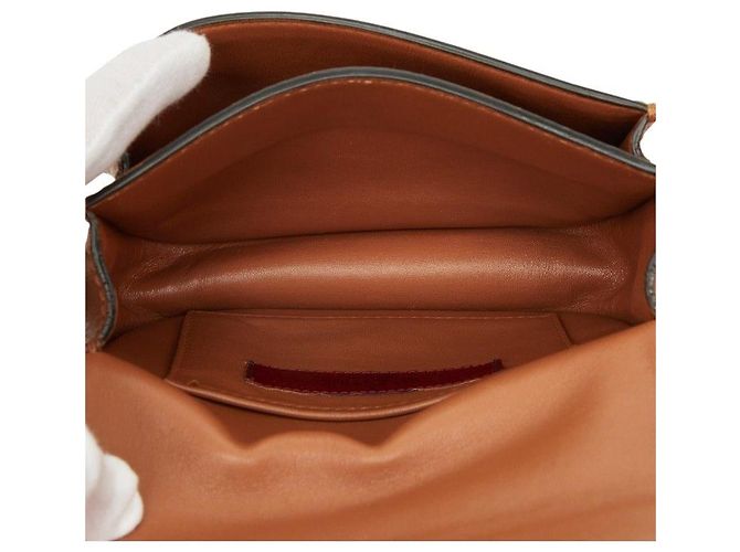 Borsa a tracolla in pelle Rockstud Valentino Garavani Marrone Beige - vista 10