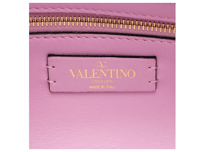 Valentino Garavani Borsa a tracolla media Roman Stud in vitello Valentino Porpora - vista 7