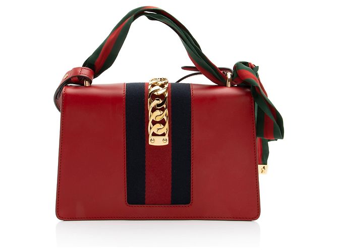 Gucci Leather Sylvie kleine Schultertasche Rot - Ansicht 3