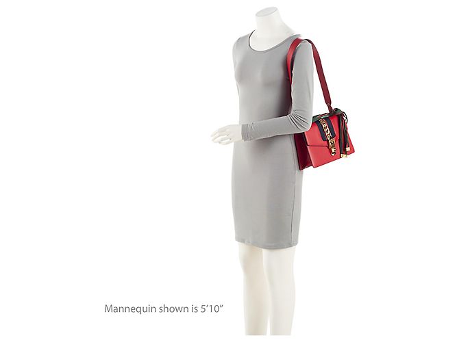 Gucci Leather Sylvie kleine Schultertasche Rot - Ansicht 5