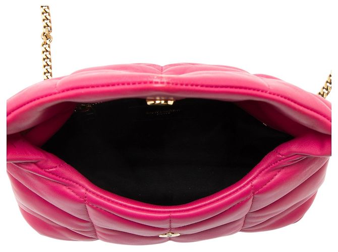Autre Marque Borsa a tracolla LouLou Toy Puffer in pelle d'agnello monogrammata Saint Laurent Rosa - vista 7