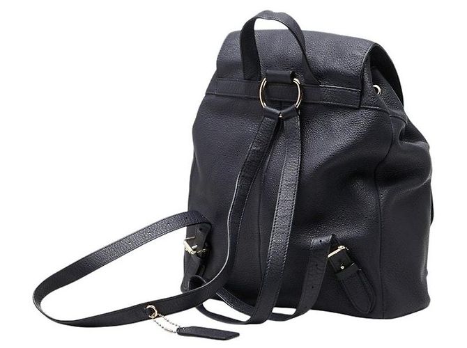 COACH Pebbled Leather Backpack Black - view 2