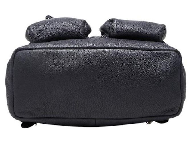 COACH Pebbled Leather Backpack Black - view 3