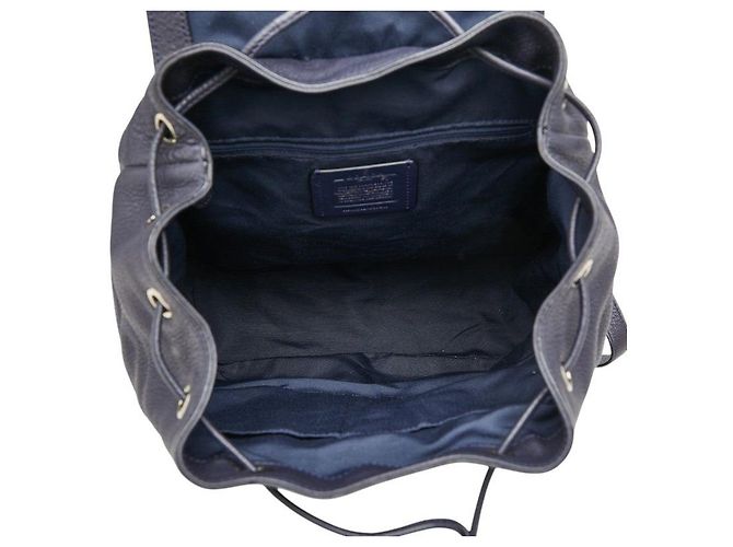 COACH Pebbled Leather Backpack Black - view 8