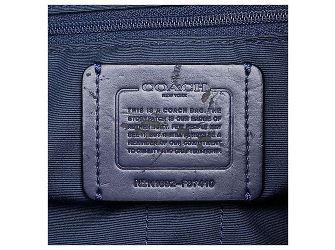 COACH Pebbled Leather Backpack Black - view 9