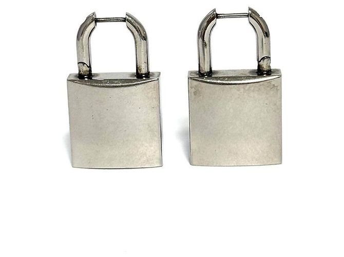 Boucles d'oreilles Lock Metal Balenciaga Limited Doré Métallisé - vue 2