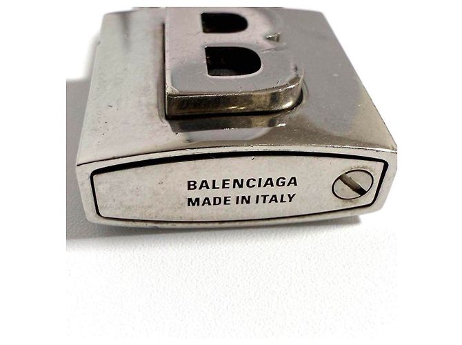 Boucles d'oreilles Lock Metal Balenciaga Limited Doré Métallisé - vue 8