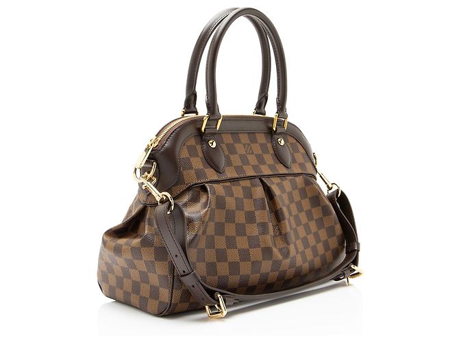 Borsa Louis Vuitton Damier Ebene Trevi PM Satchel Marrone - vista 2