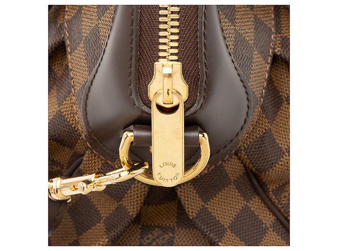 Borsa Louis Vuitton Damier Ebene Trevi PM Satchel Marrone - vista 9