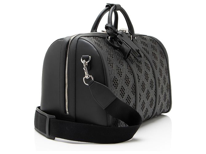 Bolso Duffle Medium de piel grabada GG perforada Gucci Negro - vista 2